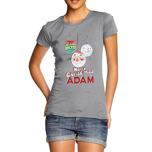 Personalised Christmas Santa Baubles Women's T-Shirt 