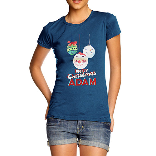 Personalised Christmas Santa Baubles Women's T-Shirt 