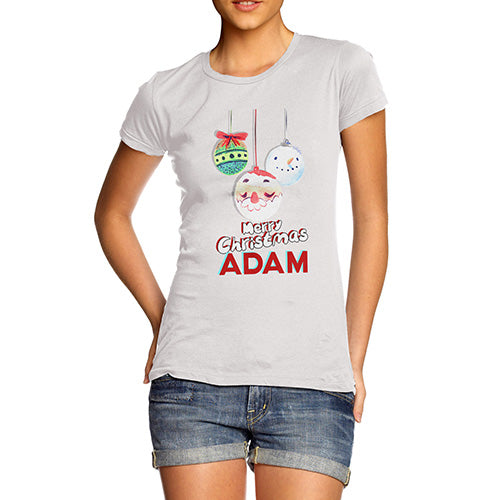 Personalised Christmas Santa Baubles Women's T-Shirt 