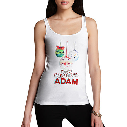 Personalised Christmas Santa Baubles Women's Tank Top