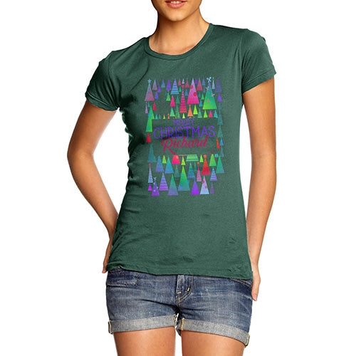 Personalised Christmas Trees Pattern Women's T-Shirt 