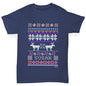 Personalised Moose Ugly Christmas Jumper Girl's T-Shirt 