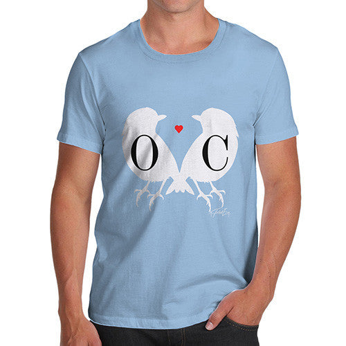 Personalised Love Birds Silhouettes Men's T-Shirt