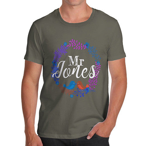 Personalised Mr Wedding Wreath Men's T-Shirt