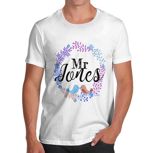 Personalised Mr Wedding Wreath Men's T-Shirt