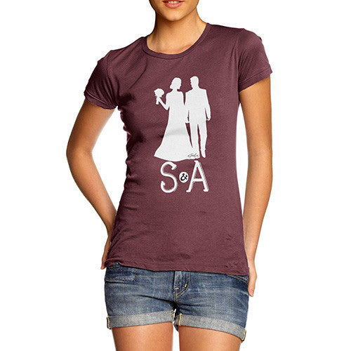 Personalised Wedding Silhouette Women's T-Shirt 