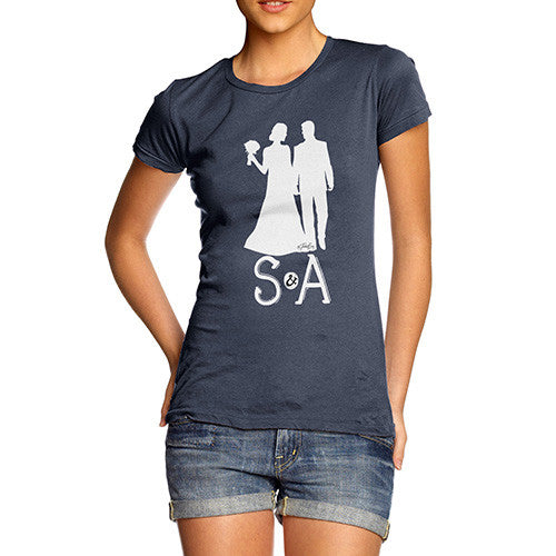 Personalised Wedding Silhouette Women's T-Shirt 