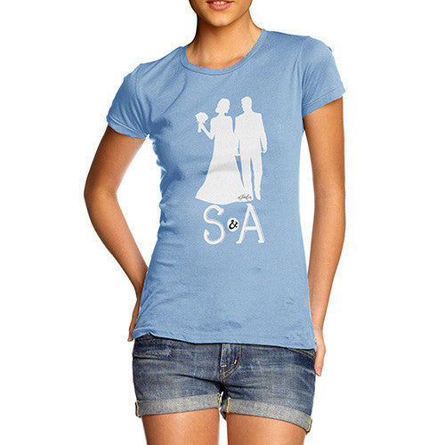Personalised Wedding Silhouette Women's T-Shirt 