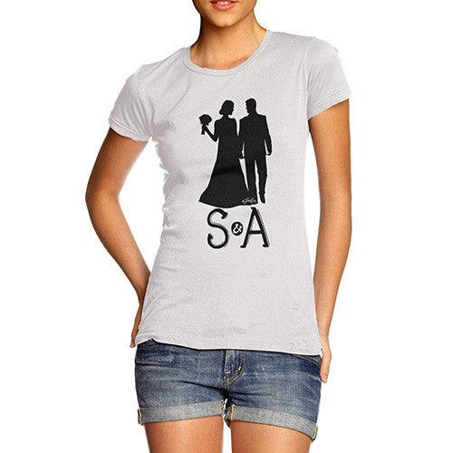 Personalised Wedding Silhouette Women's T-Shirt 