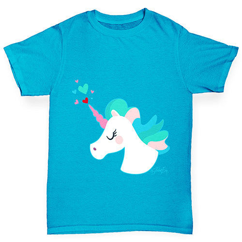 Unicorn Horn Hearts Boy's T-Shirt