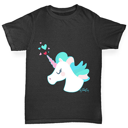 Unicorn Horn Hearts Boy's T-Shirt