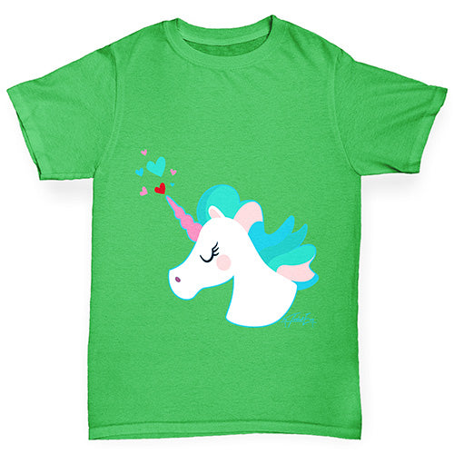Unicorn Horn Hearts Boy's T-Shirt
