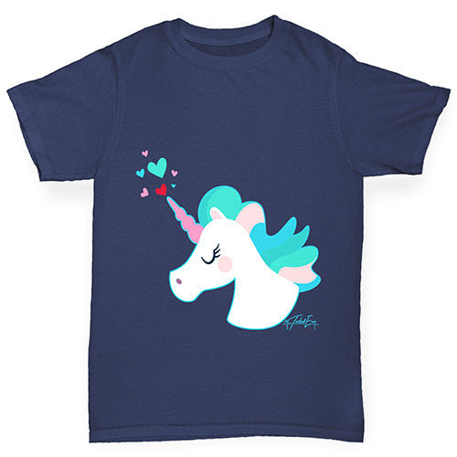 Unicorn Horn Hearts Boy's T-Shirt