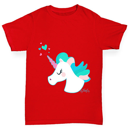 Unicorn Horn Hearts Boy's T-Shirt