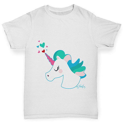 Unicorn Horn Hearts Boy's T-Shirt