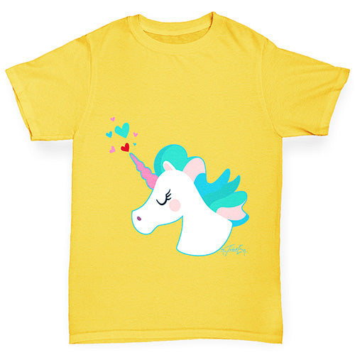 Unicorn Horn Hearts Boy's T-Shirt