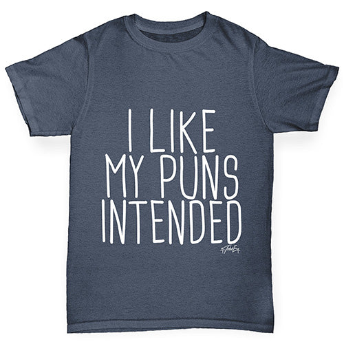 I Like My Puns Intended Boy's T-Shirt