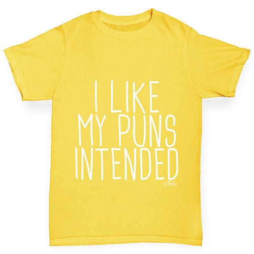 I Like My Puns Intended Boy's T-Shirt