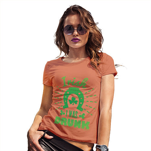 Irish I was Drunk Shamrock Horseshoe Women's T-Shirt 