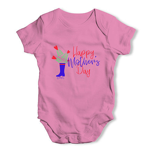 Mother's Day Wellington Boot Baby Unisex Baby Grow Bodysuit