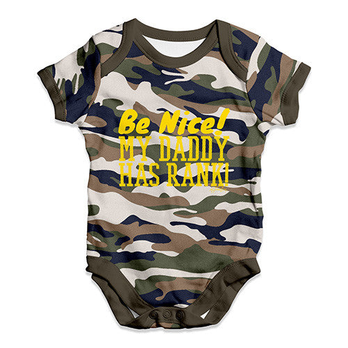 My Daddy Has Rank! Baby Unisex Baby Grow Bodysuit