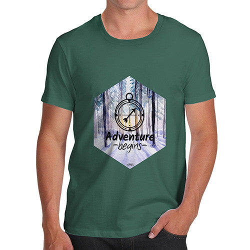 Adventure Begins Compass Men's T-Shirt