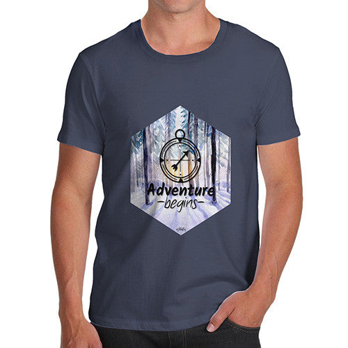Adventure Begins Compass Men's T-Shirt
