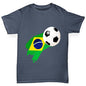 Brazil Football Flag Paint Splat Boy's T-Shirt