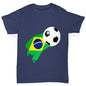 Brazil Football Flag Paint Splat Boy's T-Shirt