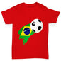 Brazil Football Flag Paint Splat Boy's T-Shirt