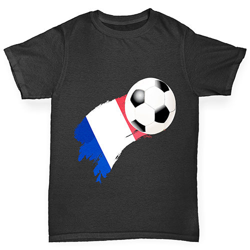 France Football Flag Paint Splat Boy's T-Shirt