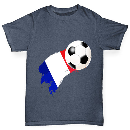France Football Flag Paint Splat Boy's T-Shirt