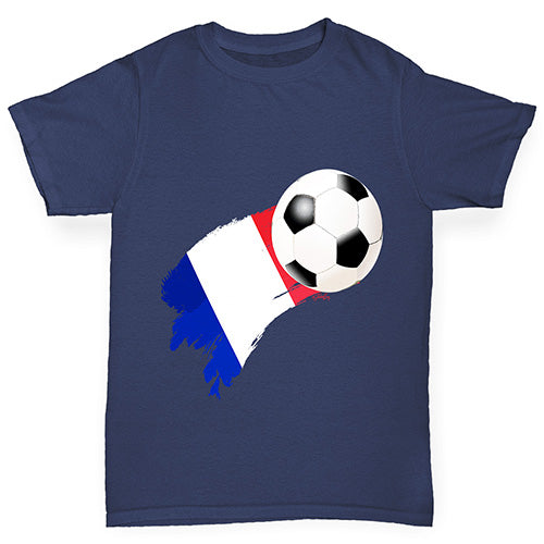 France Football Flag Paint Splat Boy's T-Shirt