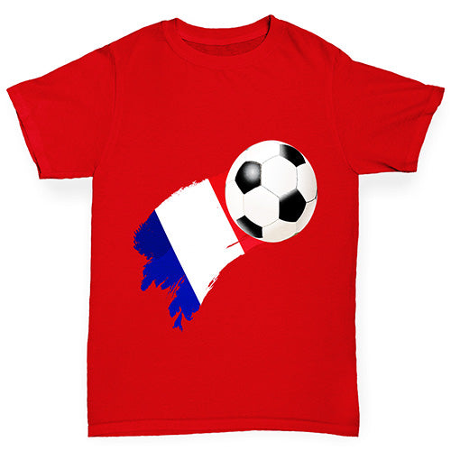 France Football Flag Paint Splat Boy's T-Shirt