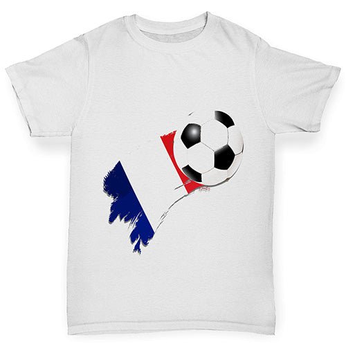 France Football Flag Paint Splat Boy's T-Shirt