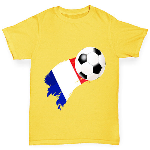 France Football Flag Paint Splat Boy's T-Shirt