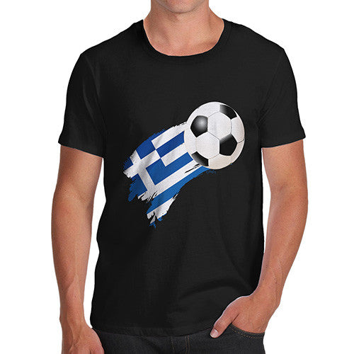 Greece Football Flag Paint Splat Men's T-Shirt