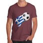 Greece Football Flag Paint Splat Men's T-Shirt