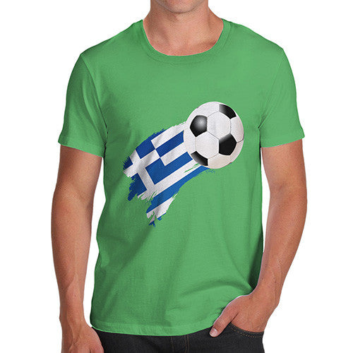 Greece Football Flag Paint Splat Men's T-Shirt