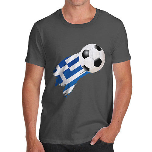 Greece Football Flag Paint Splat Men's T-Shirt