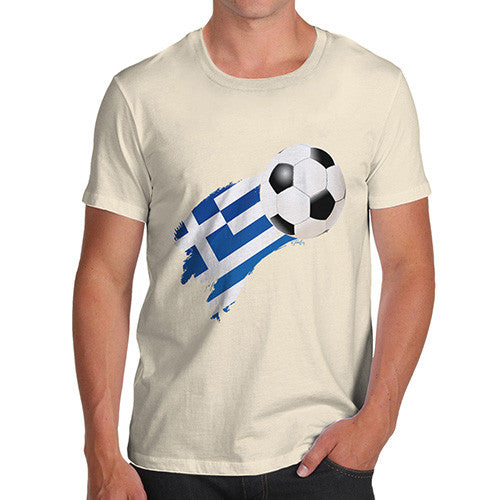 Greece Football Flag Paint Splat Men's T-Shirt