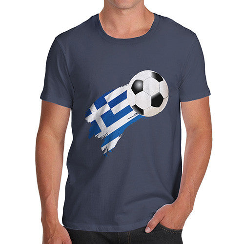 Greece Football Flag Paint Splat Men's T-Shirt