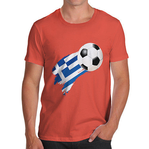 Greece Football Flag Paint Splat Men's T-Shirt
