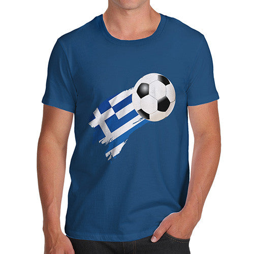 Greece Football Flag Paint Splat Men's T-Shirt