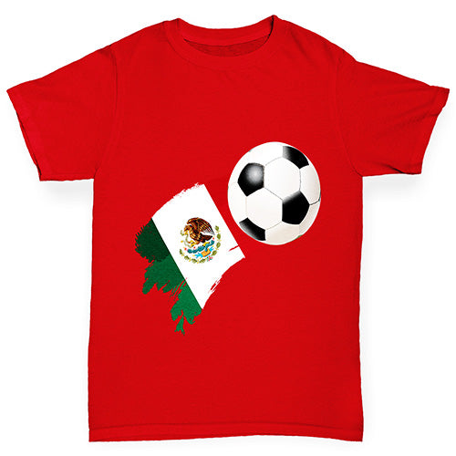 Mexico Football Flag Paint Splat Boy's T-Shirt