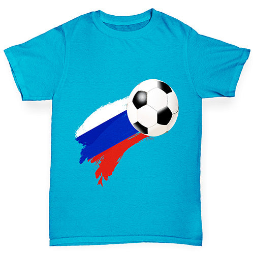 Russia Football Flag Paint Splat Boy's T-Shirt