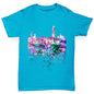 Hong Kong Skyline Ink Splats Boy's T-Shirt