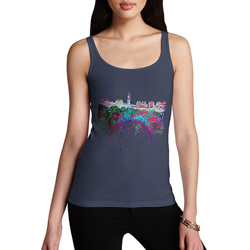 London Skyline Ink Splats Women's Tank Top