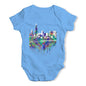 Chicago Skyline Ink Splats Baby Unisex Baby Grow Bodysuit
