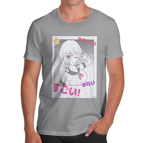 Anime Polaroid Selfie Men's T-Shirt